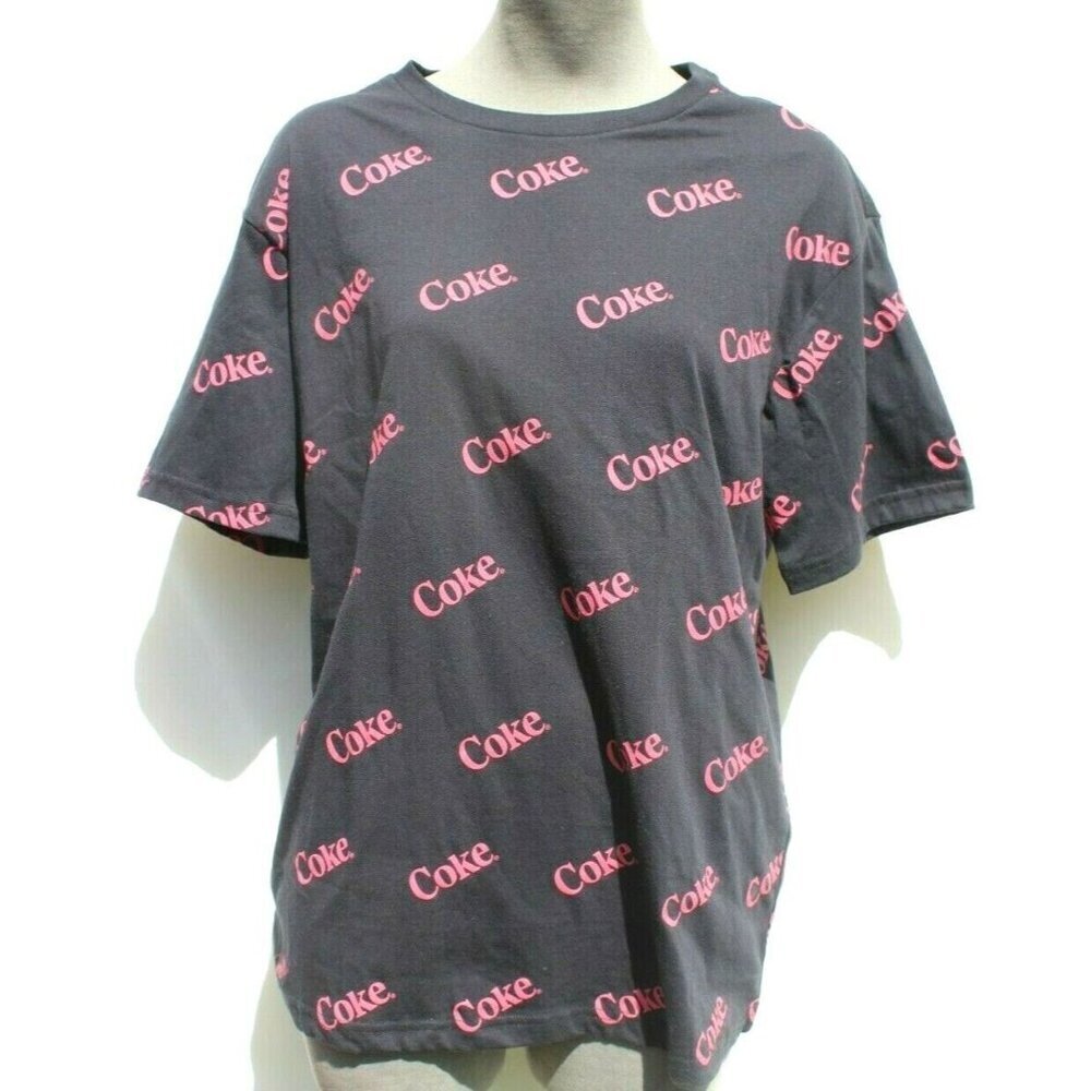 New Men's Black Coke (Coca-Cola) Fitted Casual Cotton T-Shirt Medium